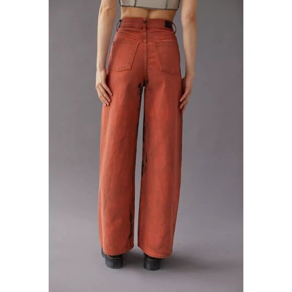 BDG The A-Wide Jean Jeans Womens 25 Orange Ombre Acid Wash Grunge High Rise NWT - Picture 4 of 16